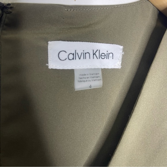 Calvin Klein Green Belted Dress Size 4 NWT - Picture 4 of 5